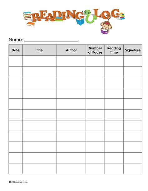 Bullet Journal Reading Log Template Free Printables