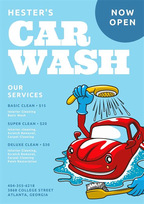 Car Wash Poster Template Design Ideas