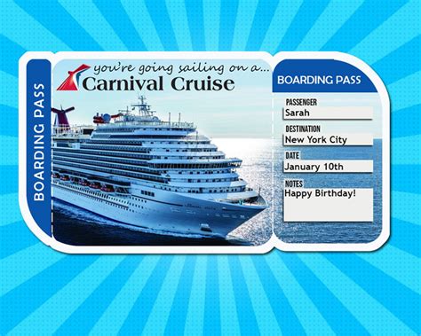 Carnival Cruise Ticket Template Free Download