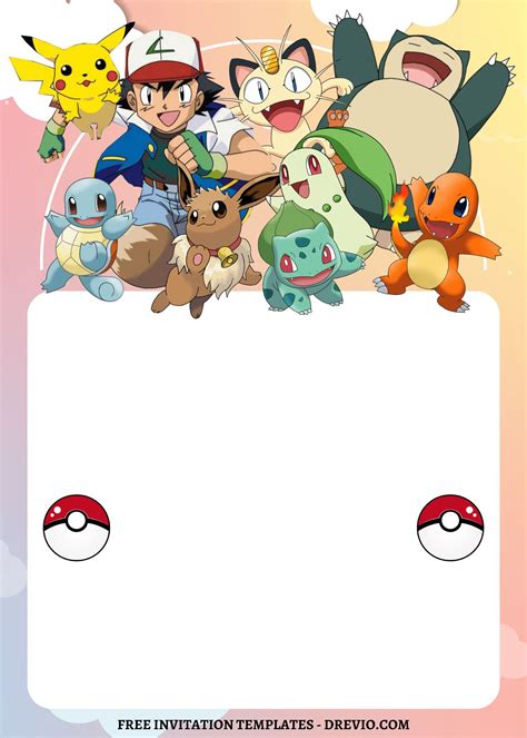 Catchy Free PokéMon Birthday Template For Kids