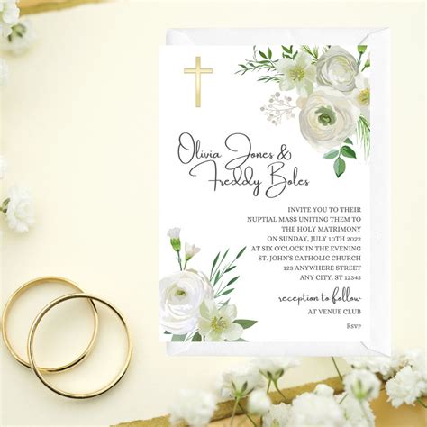 Catholic Wedding Invitation Templates And Wording Ideas