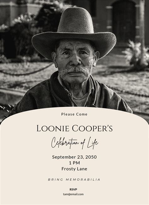 Celebration Of Life Invitation Template Free Download