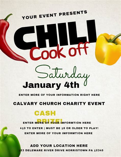 Chili Cook Off Flyer Template Free Download