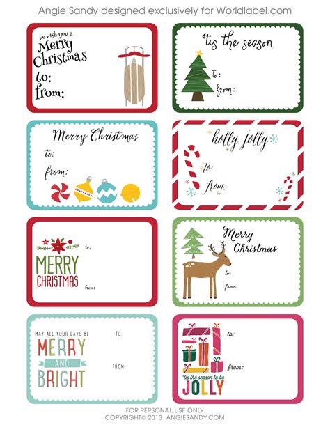 Christmas Gift Label Template Free Download And Design Ideas