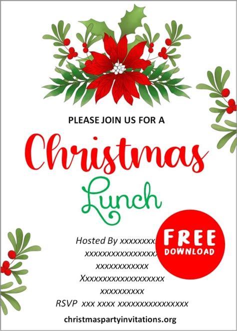 Christmas Lunch Invitation Template Ideas