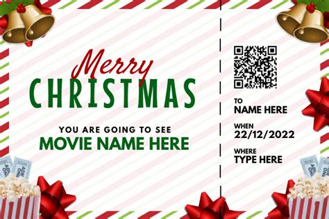 Christmas Movie Ticket Design Template