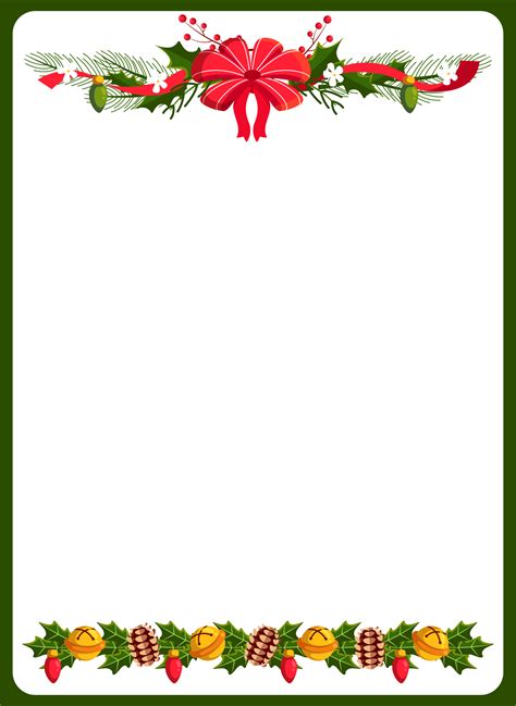 Christmas Paper Borders Template Free Download