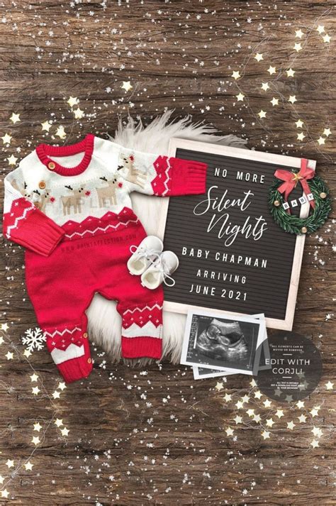 Christmas Pregnancy Announcement Template Free