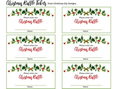 Christmas Raffle Ticket Template Free Download