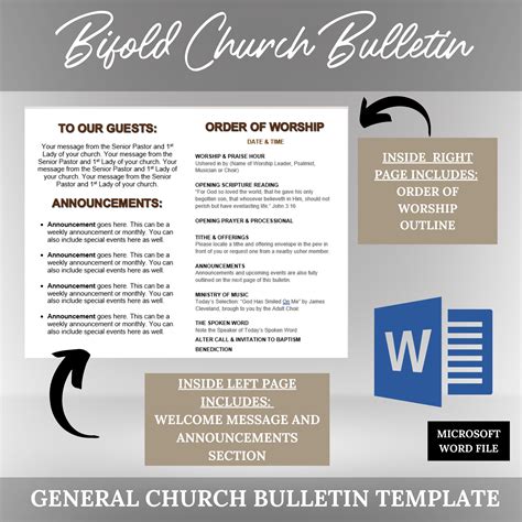 Church Bulletin Template In Google Docs