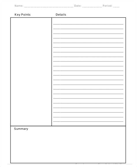 Cornell Note Template For Google Docs Made Easy