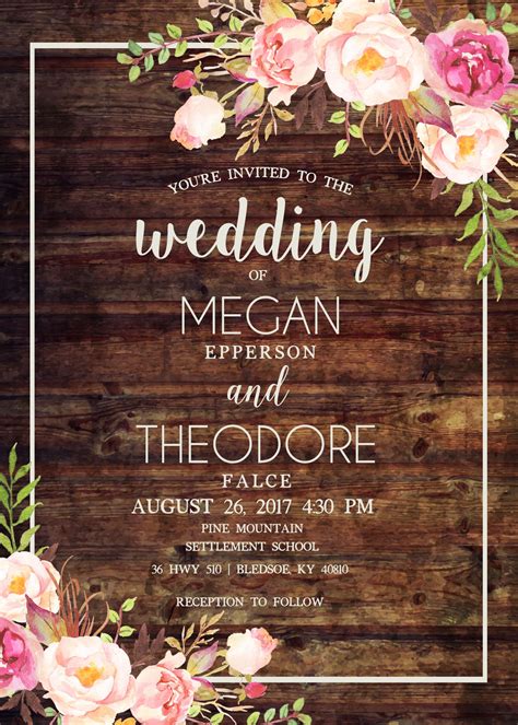 Country Wedding Invitation Templates Free Download