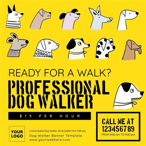 Create Custom Dog Walking Flyer Templates Easily