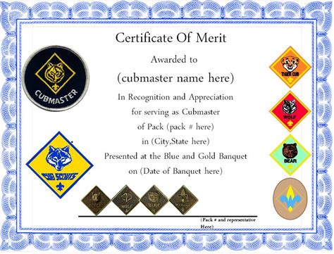 Cub Scout Certificate Template Free Download And Customization