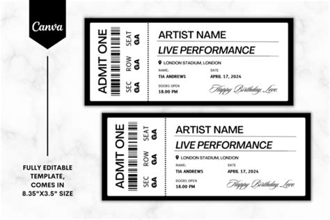 Custom Concert Tickets Template Design Made Easy