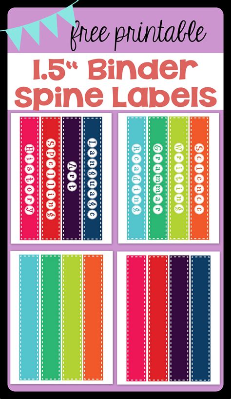 Customizable Binder Spine Template 1.5 For Easy Organization