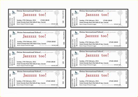 Customizable Printable Ticket Template In Microsoft Word