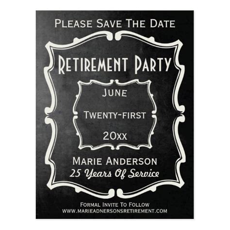 Customizable Save The Date Retirement Templates