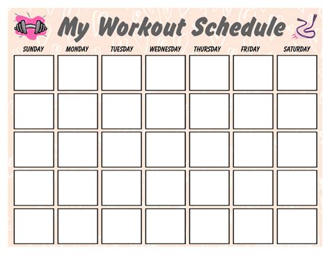 Cute Workout Calendar Template To Boost Your Fitness