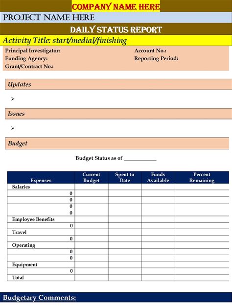 Daily Status Report Template Excel Made Easy