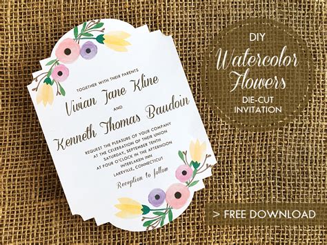 Die Cut Invitation Templates For Unique Wedding Designs