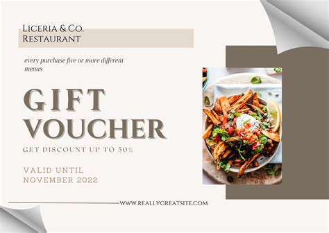 Dinner Gift Certificate Template Free Download