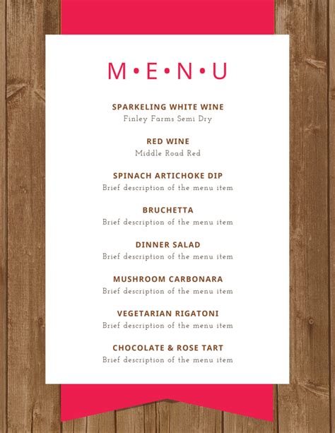 Dinner Party Menu Templates Made Easy