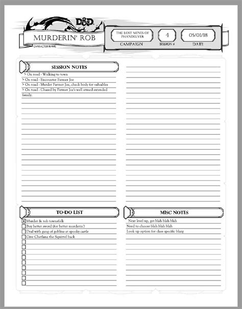 Dnd Session Planning Made Easy With This Free Template