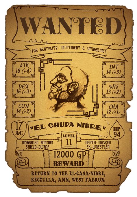 Dnd Wanted Poster Template Free Download