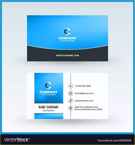 Double Sided Business Card Template Word Free Download