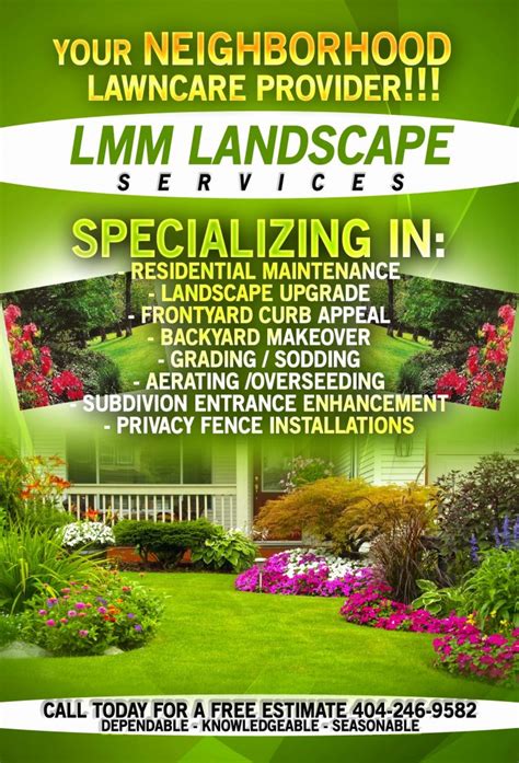 Downloadable Free Landscaping Flyer Templates For Word