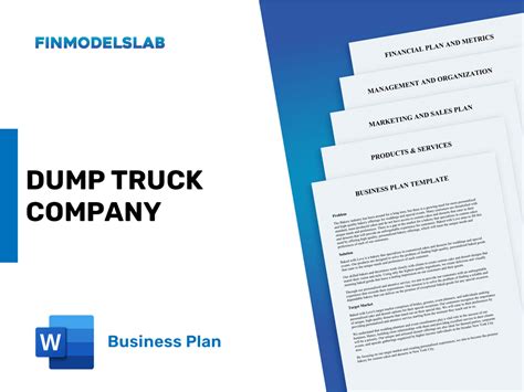 Dump Truck Business Plan Template And Strategy Guide