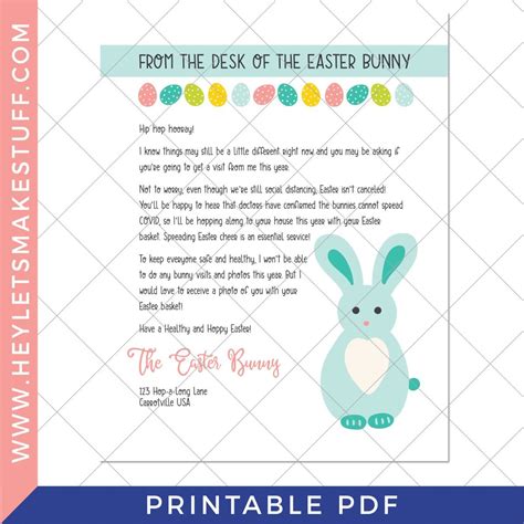 Easter Bunny Letter Template In Microsoft Word