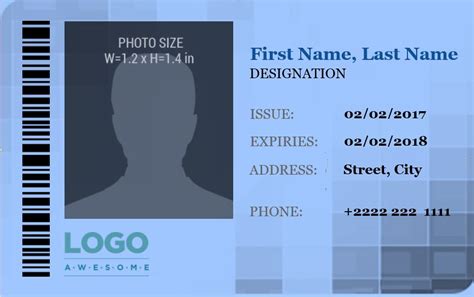 Editable Temporary Id Template For Instant Customization