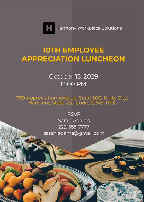 Employee Appreciation Lunch Flyer Template Free Download