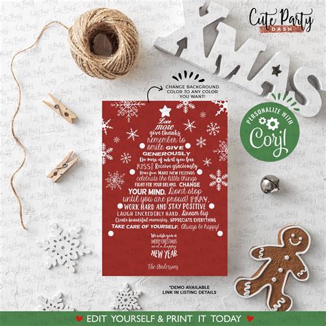 Etsy Christmas Card Templates For Instant Holiday Cheer