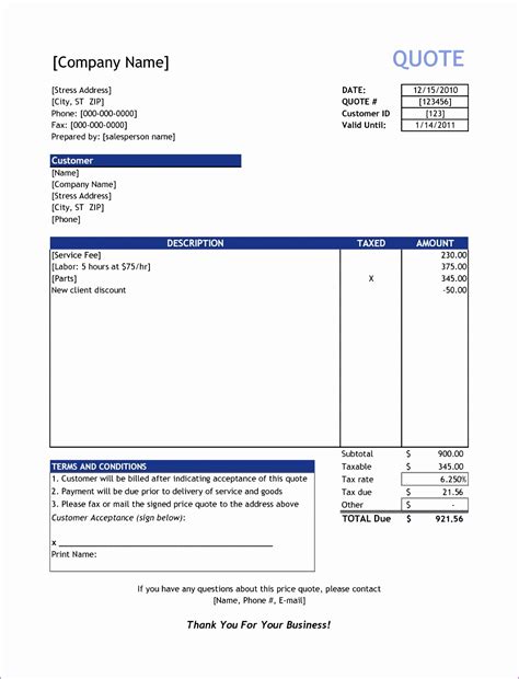 Excel Quotation Template With Database For Business Management