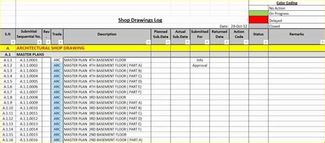 Excel Submittal Log Template For Easy Project Management