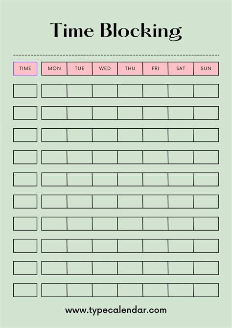 Excel Time Blocking Template For Productivity Mastery