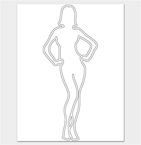 Female Body Outline Template For Artists And Designers