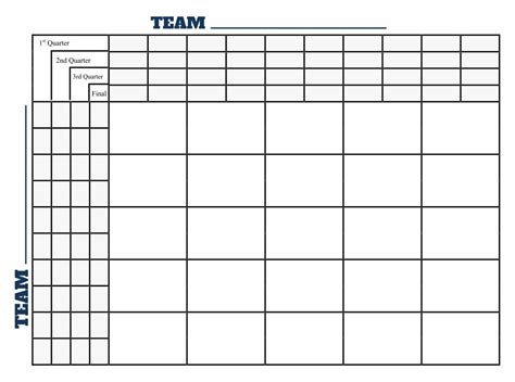 Football Squares Pool Template For Easy Game Tracking