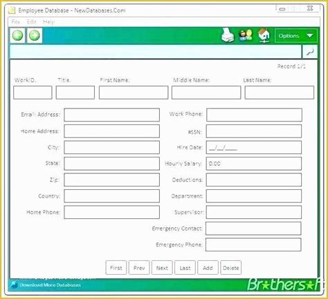 Free Access Club Membership Database Template