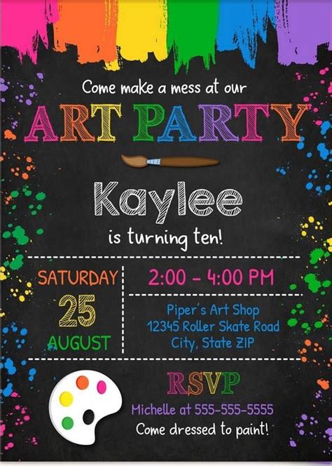 Free Art Party Invitation Templates To Download