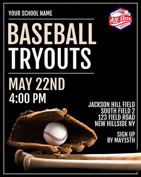 Free Baseball Tryout Flyer Template Download