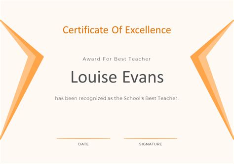 Free Best Teacher Certificate Templates Download