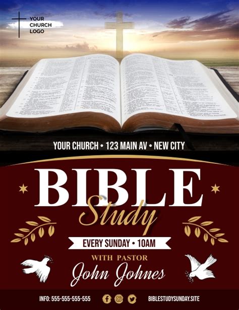 Free Bible Study Flyer Templates For Ministry Events