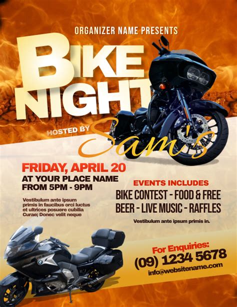 Free Bike Night Flyer Template Designs Download