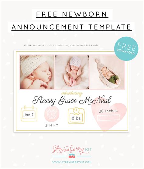 Free Birth Announcement Templates For New Parents