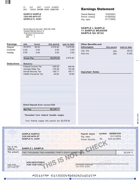 Free Blank Adp Pay Stub Template Download