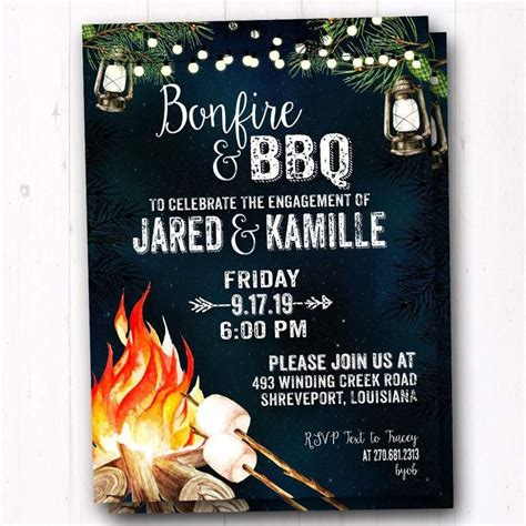 Free Blank Bonfire Invitation Template